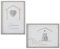 Wandbild Set Zuhause, 2er Set Steinbilder mit 3D-Herzmotiv und Sprüchen, 46x33,5 cm, Grau-Weiß