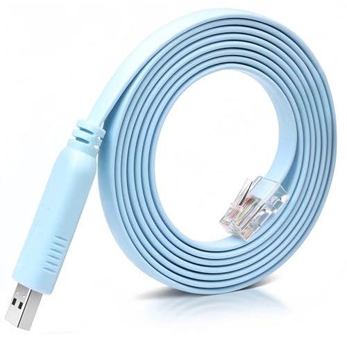 USB Console Cable, USB to RJ45 Cable for Cisco Console Routers Switches RS232 Console Cable FTDI for Windows, Mac, Linux (6Ft/1.8m)