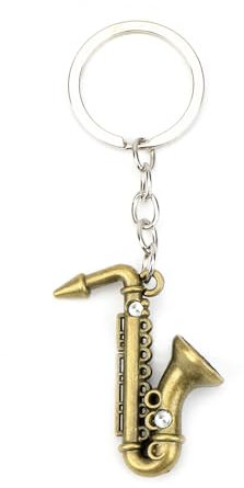 OBEISN Schlüsselanhänger Kreativer Mini-Saxophon Schlüsselring Für Frauen, Modernes Metallic-Geschenk, Geburtstagsgeschenk Für Schwester Oder Freundin, Geschenkideen Für Frauen, Kleine Geschenke