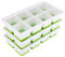 Ice Cube Tray, 3 Pack Large Ice Cube Moulds, Easy Release BPA-Free Ice Trays for Freezer, Silicone Ice Cube Tray with Lid for Whiskey, Cocktails, Drinks(Green)