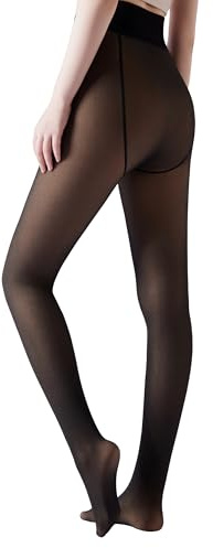 CoziSox Collant Polaire Effet Transparent Femme, 230g | Thermique, Taille Haute Gainante, Push-Up, Chaud 0-15°C, Hiver