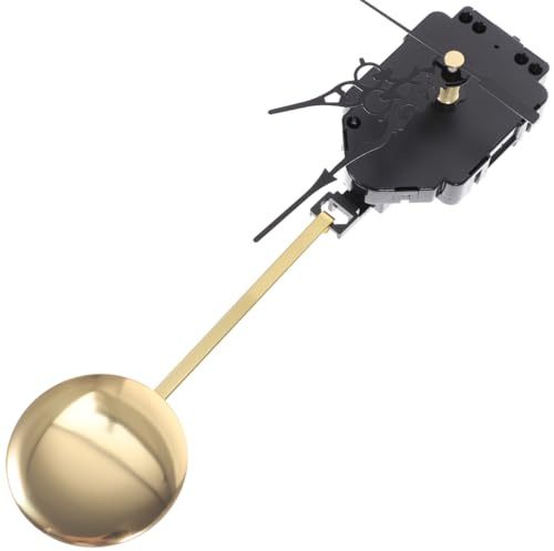 AUTSUPPL Kit De Remplacement D’Horloge Murale Mécanisme D’Horloge avec Balancier Mouvement Oscillant Aiguilles Et Pendule Doré pour Réparation DIY Murale sans Cadre Point De Croix