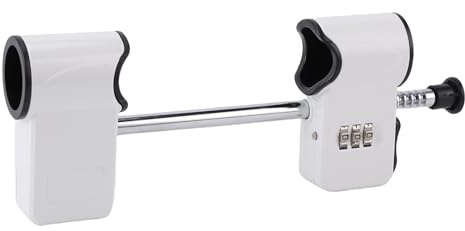 Asixxsix Serrure à code pour porte double, serrure de sécurité à 3 chiffres en acier allié pour porte française avec tige antivol rétractable pour portes à double poignée