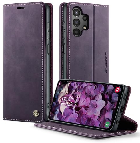 Lonjanfon Handyhülle für iPhone 15 Pro 5G Hülle,Lila | Premium Lederhülle,RFID Schutzhülle,Weiches Vintage Flip Case,Ständer,Kartenfächer,Stoßfest,Klapphüllen für iPhone 15 Pro