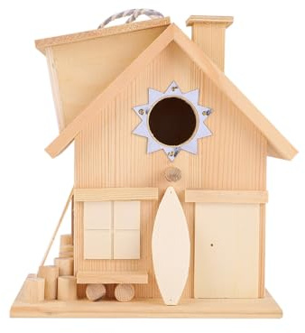 VALICLUD Vogelhaus aus Holz zum Hängen Wetterfestes Vogelhäuschen Im Landhausstil Eichhörnchenschutz Geeignet für Garten und Balkon