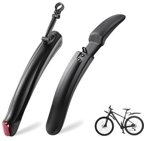 Jingfarsky mudguard mountain bike road bike mud guards front and rear mtb accessories bike fenders mtb bicycle accessories parts dirt bi fenders mudguard mtb set for 26/27.5-inch MTB, Black