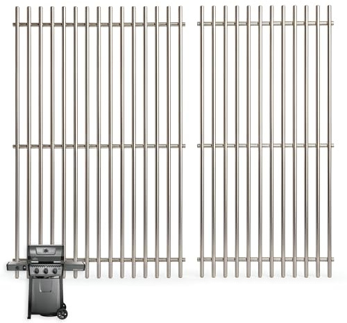Edelstahl Grillroste für Napoleon Freestyle 365 (F365DSBPGT-ECP, F365DPGT), SS 304 Lebensmittelqualität Stäbe, Ersatz Grillrostteile für Napoleon Freestyle 3 Brenner, 2 x Rostbeständige Roste