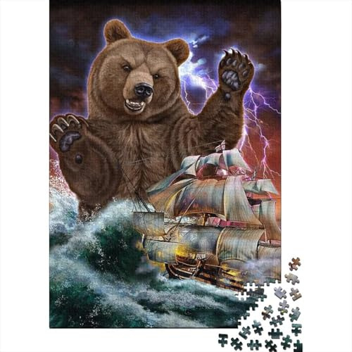 Bear 1000 Piece Jigsaw Puzzle for Adults Cardboard Storm Family Game