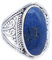 mantraroma Ring Silber 925 Damen Lapis Lazuli Edelstein blau ausgefallen verspielt