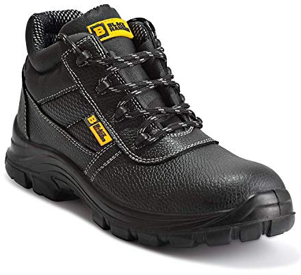 BLACK HAMMER Stivali Maschili in Pelle Scarpe Antinfortunistiche Impermeabili S3 SRC Scarpe da Lavoro in Pelle con Punta in Ferro 1007 (48 EU)