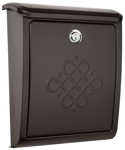 ARCHITECTURAL MAILBOXES 2697RZ-10 Bordeaux Wall Mount, Rubbed Bronze, M | Galvanized steel build with a steel cam lock and key drop box and weather-resistant outdoor construction.