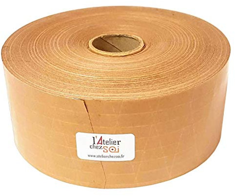 Rouleau Kraft Gommé Armé Brun 72mm x 150m Bande Papier kraft Renforcé Pré-encollé L'Atelier Chez Soi