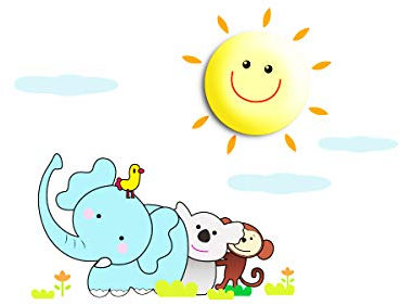 LED Kinder-Wandleuchte LED/1W/3xAAA Sonne