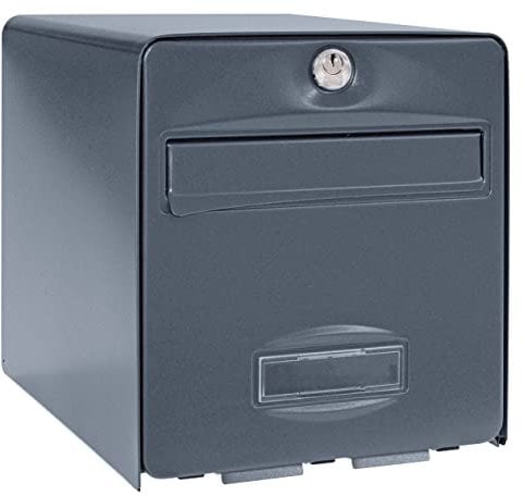 BURG-WÄCHTER Boîte aux Lettres Agréée La Poste, 2 Portes, 509 ANT BALthazar, Anthracite, en Acier Galvanisé, Avec Porte à Ouverture Totale et Stop-Courrier (Porte bloquée à 120°)