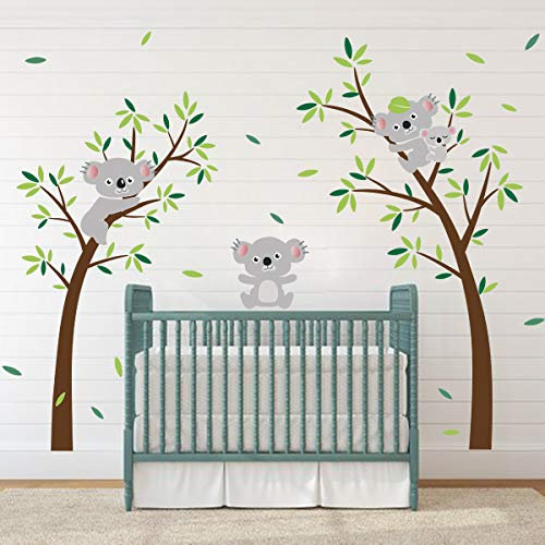 ufengke Wandtattoos Koala Baum Wandsticker Wandaufkleber Tiere DIY für Kinderzimmer Wohnzimmer