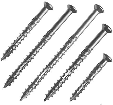 200 Stück Terrassenschrauben 5x50 Edelstahl C1 (AISI 410) TX25 - Terrassenbauschrauben Edelstahl mit Cut-Spitze und Schneidkerbe