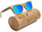 Ynport Bambus-Sonnenbrille für Herren/Damen, klassisches Design, mit Holz beschichtet, Vintage-Stil, Floating Eyewear (blau 853)