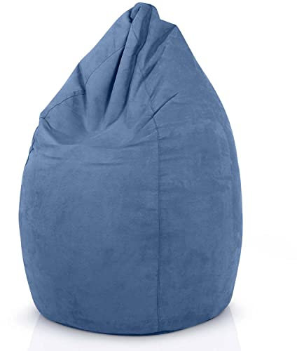 Green Bean Sitzsack mit Rückenlehne 60x60x90cm - Indoor Sitzkissen 220L Füllung Kuschelig Waschbar - Bean Bag Bodenkissen Lounge Chair Sitzhocker - Hellblau