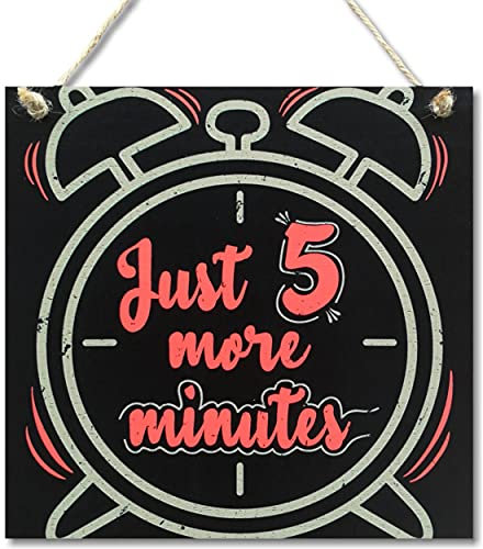 CARISPIBET Just 5 more minutes Home signs bedroom decoration signs gamer sign door sign 8 x 8