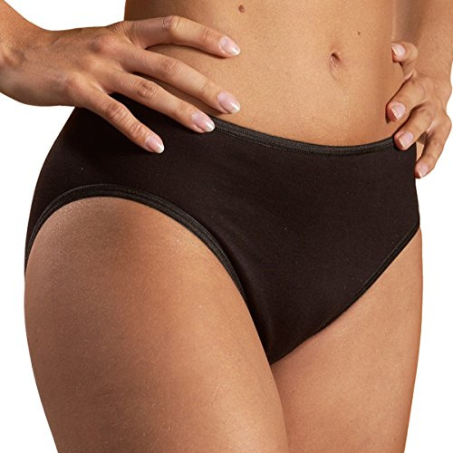 HERMKO 1031 Damen Midi Slip aus 100% Bio-Baumwolle, Unterhose ab Fabrik, Farbe:schwarz, Größe:56/58 (XXXL)