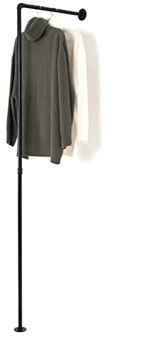 RSR Hangers Kleiderstange Industrial Kleiderständer Garderobe Stange Wandmontage Kleiderschrank Wand (Höhe 200 cm x Tiefe 30 cm)
