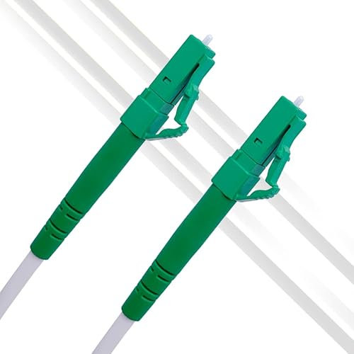 Elfcam® - 5m Glasfaserkabel LC/APC (9°) Polieren Stecker auf LC/APC (9°) Polieren Stecker Singlemode (OS2) Simplex,Deutsche Telekom FTTH Lichtwellenkabel Weiß, 5 Meter