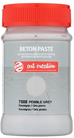 Talens Art Creation Beton Paste - 100 ml Pebble Grey 7508 - Opaque Concrete Look for Modern Interiors - Suitable for Cardboard, Wood, Stone, Glass, Polystyrene, Ceramics
