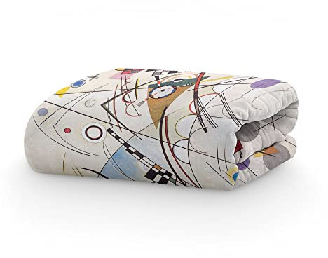 PICANOVA – Kuscheldecke 200x150cm – Wassily Kandinsky Composition VIII – Decke mit Bild – Premiumqualität Fleecedecke 510g/qm – Unschlagbar Weich Und Gemütlich Fotodecke – Klassische Kunst