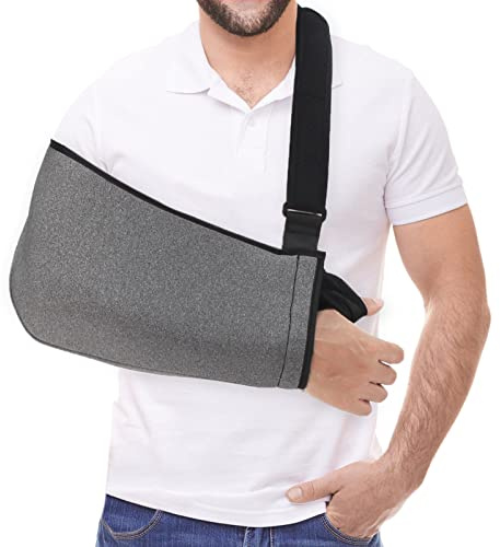 Fasola Armschlinge Schulter, Einstellbar Armschlaufe Mit Atmungsaktivem Mesh für Damen und Herren, Schulterschlaufe für gebrochenes Handgelenk, Ellbogen, Arm, ausgerenkte Schulter - S