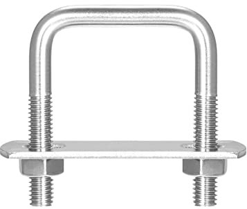 sourcing map Square U-Bolts, 10 Sets 32mm(1.26) Inner Width 46mm Length M6 304 Stainless Steel U Clamp Bolt with Nuts and Plates, for Boat Trailer