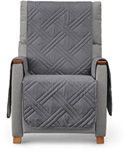 Textil-home Sesselschoner Relax Luka, 1 Sitzer 55cm - Sofaüberwurf Reversibel gepolsterter Sofaschutz. Sofaschoner Grey