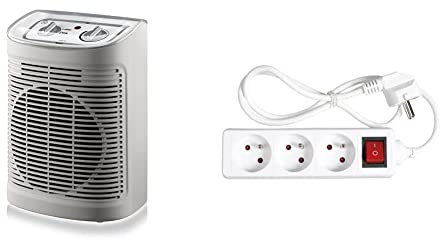 Rowenta SO6510F2 Radiateur et Ventilateur Soufflant Instant Comfort Aqua Chauffage d’Appoint Salle de Bain Ventilation & EXPERT LINE - Multiprise électrique 3 prises - 3P / 16A / 3G1mm² - Blanc