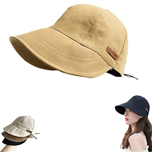MAIMiao Chapeau de Protection UV sans Maquillage,Chapeau de Soleil pour Femmes,Chapeau de Soleil UPF50+ pour Femmes (Khaki)