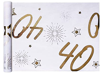Oblique Unique® Tischläufer Tischband Tisch Läufer Gold glänzend Tischdeko für Geburtstag Jubiläum Goldene Hochzeit Party Deko (Tischläufer 40)