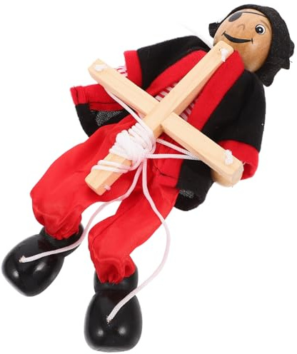 Marionetta Pirata in Legno a Fili, Pupazzo Realistico 1 Pezzo | Teatro Scolastico e Gioco Interattivo, Effetto Visivo Forte, Presa Confortevole