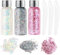 URAQT Body Glitter Gel, 3 Stück Sequins Chunky Glitter Liquid Kit, 50ml Long-Lasting Glitter Gel für face body haar, Glitzer festival zubehör For Festival Party Makeup (Weiß+Silber+Rosa)