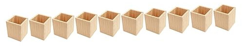 STOBOK 10 Stück Stifthalter Aus Kiefernholz Holzstifte Holz Für Büro Schreibtisch Büro Geschenk Make-Up Runder Stiftbehälter Aus Holz Sukkulenten-Blumentöpfe