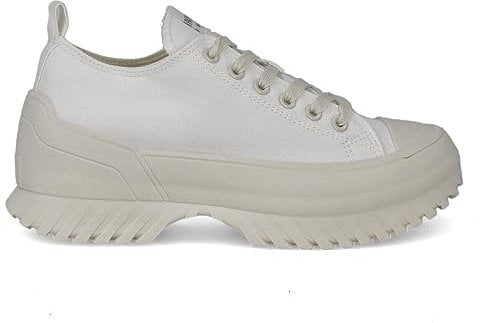 PAYMA - Zapatillas Bambas Botas Plataforma de Lona Mujer. Puntera de Goma. Playeras de Deporte Casual y Caminar. Color: Beige Plataforma. Talla EU 39