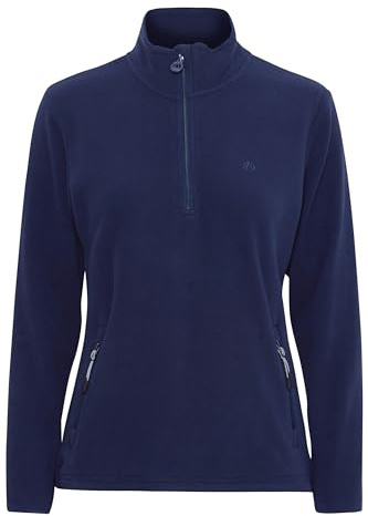NORTH BEND NBConni Fleecepullover atmungsaktiv modischer Troyer-Pullover mit Stehkragen, Größe:42, Farbe:Navy Blazer (2048)