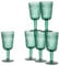 Baroni Home Lot de 6 Flûtes en Verre Décorés avec Finitions en Relief de 25 CL, Verres Lavables au Lave-Vaisselle, 8x8x18 cm, Vert