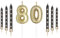 Schwarz Gold 80th Geburtstag Kerzen, Gold Zahl 80 Kerzen für Kuchen, Mädchen Jungen 80th Geburtstag Dekorationen, Schwarze Kerzen, Black Gold Kerzen Kuchen Topper für Geburtstag Party Dekor Hochzeit
