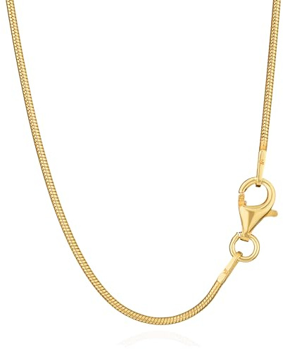NKlaus 50cm Schlangenkette 925 Silber Gelbgold Vergoldet elegante Halskette filigrante Breite 1,1mm Collier 4,9g schwer 15606