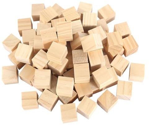 120 Stück Holz Würfel 20mm Kleine Holzwürfel Natürliche Blanko DIY Holzblöcke Holz Quadrat Holzklötzchen zum Basteln Holzquadratblöcke Holzklötze für DIY Malen Handwerk Dekoration Zahlen (20mm)