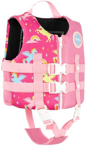 Boglia Kinder Schwimmweste Kleinkind Schwimmweste Schwimmweste mit verstellbarem Sicherheitsgurt, Schwimmwesten für Alter 1-9 Jahre/18-77Lbs