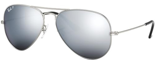 Ray-Ban Pilot Aviator Original mit Care-Kit (Silver | Flash Polarized, Large 58)