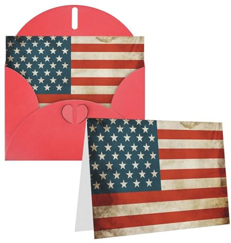 Grußkarten mit amerikanischer USA-Flagge, Dankeskarten, blanko, mit Umschlägen, Geburtstagskarten für alle Anlässe