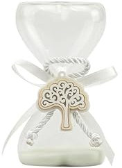 Bomboniera matrimonio clessidra cuore decorata con albero della vita harmony (BIANCO-ART SNVT24157)