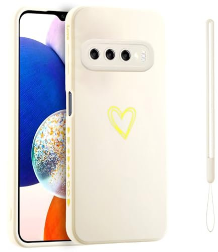 Jeelar ESONG Funda para Samsung Galaxy S10+ Plus,Carcasa Protectora con Colgar Cuerda/Bonito patrón de corazón de Amor,para niñas/Mujeres,Ultra Fina TPU Suave Silicona Prueba de Golpes Case Blanco