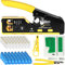 Petyoung RJ45 Crimpzange Kit, Netzwerk Werkzeug für Netzwerkstecker CAT5/CAT6/CAT7, Netzwerk Kabeltester Netzwerk Werkzeug Set