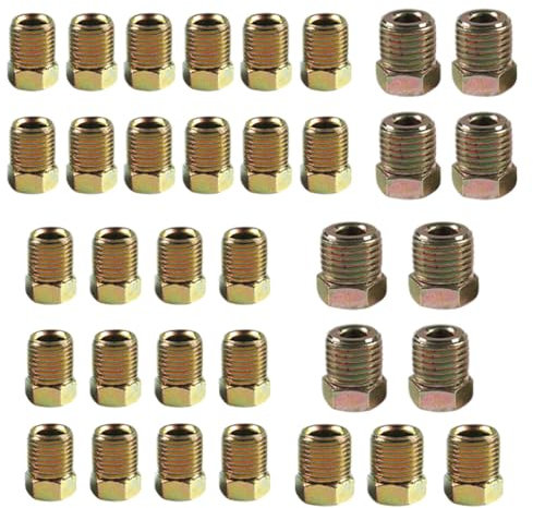 Generic 3/16 Brake Fitting | Union Connector | Sturdy Zinc-Plated Brake Lines Tubing Nut for SUV Car Truck